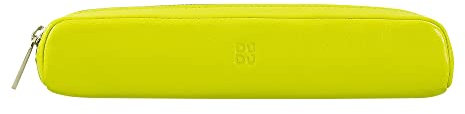 DUDU Lederetui mit Reißverschluss, Stifthalter, klein 18x3cm, kompakt und farbenfroh Lime