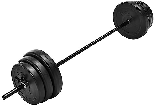 Fitvids 100-Pound Weight Set for Home Gym with Six Plates and 1x 5FT Standard Barbell, Comes with Spring Locks