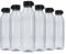 Plastic Water Bottles 6 Pack 900ml Juice Bottles Reusable Smoothie Drink Bottles W/Lids Fridge Door Storage Beverage Table Water Serving Bottle Screw Cap Out Sports Gym (Black-Diamond)