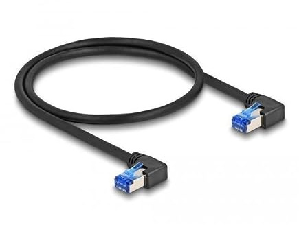 Delock 80213 - RJ45 Netzwerkkabel Cat.6A S/FTP rechts gewinkelt, 0,5 m, schwarz