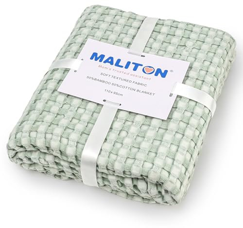 Maliton copertina neonato,110 * 95 cm,coperta mesi neonato,coperta neonato, adatto a ragazzi e ragazze, miglior regalo (Verde Chiaro)