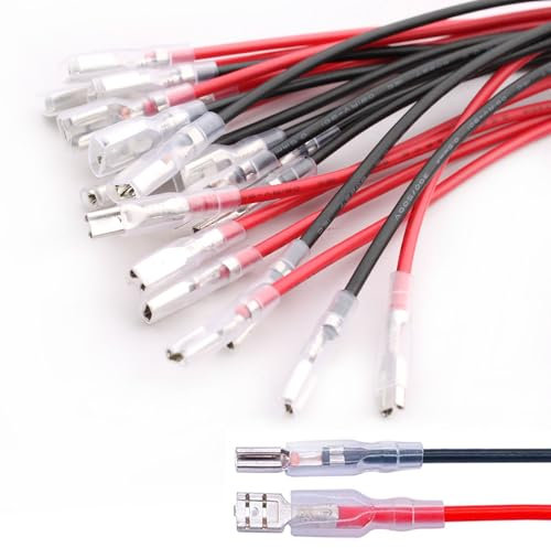 RUNCCI-YUN 20 pezzi Capicorda,Terminali Elettrici, Connettori Elettrici 12v Isolati, Terminali a Crimpare Connettori Elettrici Cavo Terminale a Crimpare Femmina da 2,8 mm e 4,8 mm