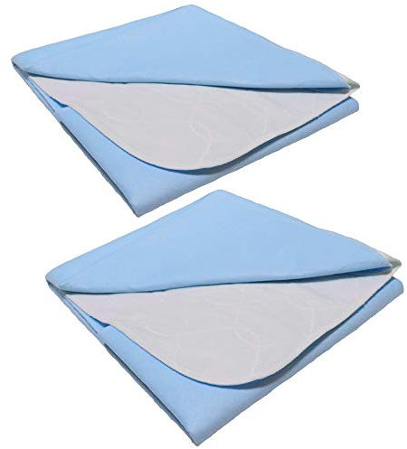 2er Set Inkontinenz Unterlage waschbar Auflage Betteinlage Nässeschutz Bettunterlage wasserdicht Matratzenauflage Weiß (55 x 90 cm)