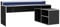 Forte TEZAUR Computertisch 200, moderner Schreibtisch, Holzwerkstoff, Weiß/Schwarz, 200 cm breit x 91,1 cm hoch x 125,4 cm tief