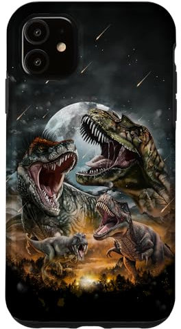 iPhone 11 Tyrannosaurus Rex Dinosaur in Prehistoric Era Full Moon Case