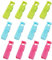 12 Pcs Bread Bag Cinch Clips, Spring Sealing Bag Clip, Non-Slip Food Cinch Clips, Food Bag Cinch Clips, for Bagel, Nuts, Snack Wait - Lake Blue, Yellow Green, Rose Red