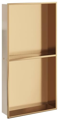 vidaXL Duschnische Golden Gebürstet 32x62x9 cm Edelstahl