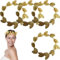 ZKGYUS 4 Stück Gold Blatt Stirnbänder,Römischer Kopfschmuck Gold Blatt Kronen Kopfschmuck Römisches Lorbeer Kranz Griechischer Kopfschmuck,Für Damen Herren Kopfschmuck Zubehör Weihnachten