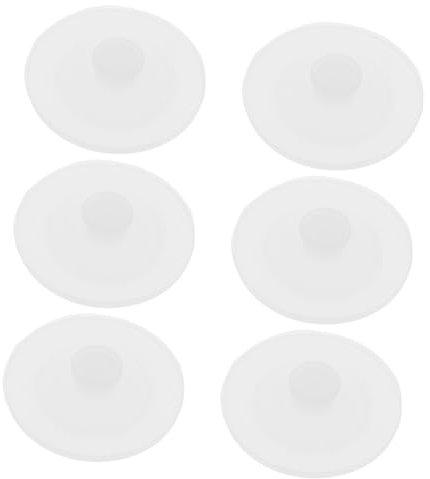 WATIIFUFU 6pcs Round Silicone Cup Lid Stopper Spill Proof Stoppers for Cup Tumbler Lid Plugs, Water Bottle Accessories White