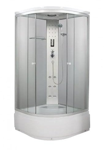 Bagno Italia Cabina de ducha hidromasaje 90 x 90 cm 6 chorros y bañera semicircular