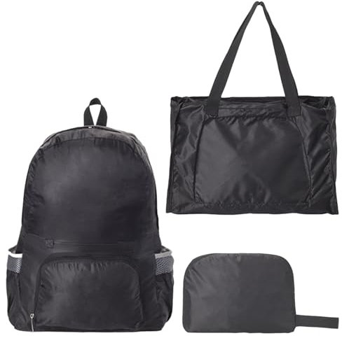 Rucksack Faltbar,Ultra Leicht Unisex Tagesrucksack,Outdoor Wasserdichter Wanderrucksack,Schwarzer Faltbarer Rucksack,Leicht und Kompakt, Einfach zu Verstauen,für Urlaub, Reisen, Camping