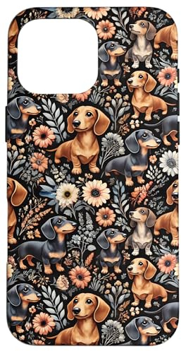 Cute Dachshund Weiner Dog Lovers Pattern Case for iPhone 16 Pro Max