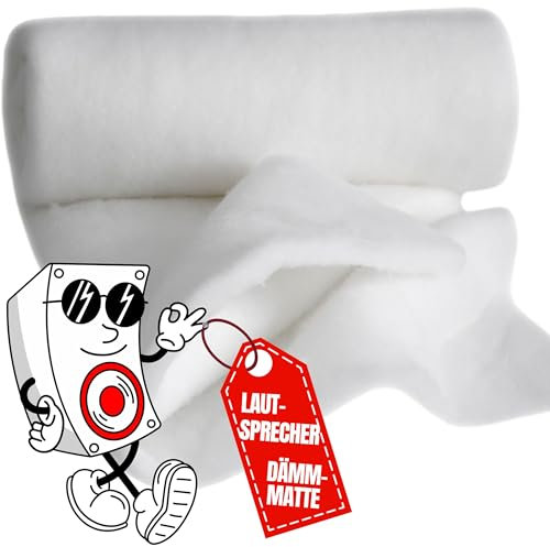 Lautsprecher Dämmung 100x160cm (3cm dick) 300g/m² Dämmwatte Akustik Vlies Dämmmatte Sound Absorber Dämmwolle Akustikvlies Schallabsorber