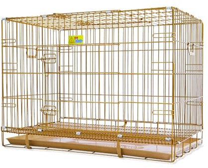 Großer Katzenkäfig mit Tablett Tragbare Metall Kleintierkäfig Laufstall für Welpen, Ideal für Kätzchen, Welpen, Kaninchen, Chinchillas