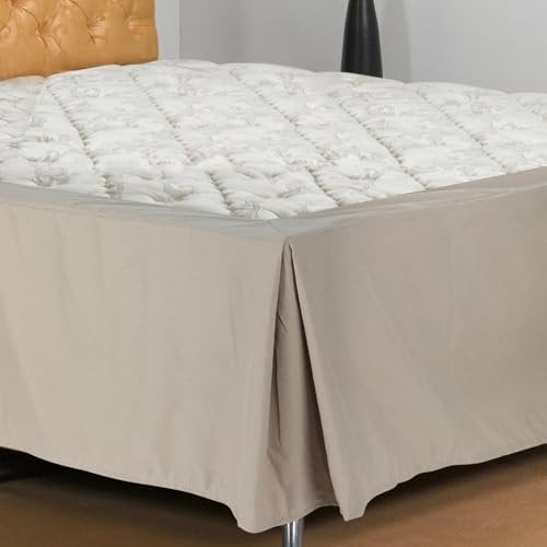 Jupe de Lit,Cache-Sommier Hauteur Volants de 30cm pour Lit Adulte avec Sommier,Protège Sommier pour Lit 200x200cm,Housse Sommier,Cache-sommier en Coton Bio