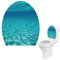 FEQDWOX 1Pc Abnehmbare WC-Sitz Aufkleber, Vinyl Aufkleber, Badezimmer Dekor, langlebig und praktisch, WC Zubehör, Aufkleber für Toilettendeckel (Ocean)