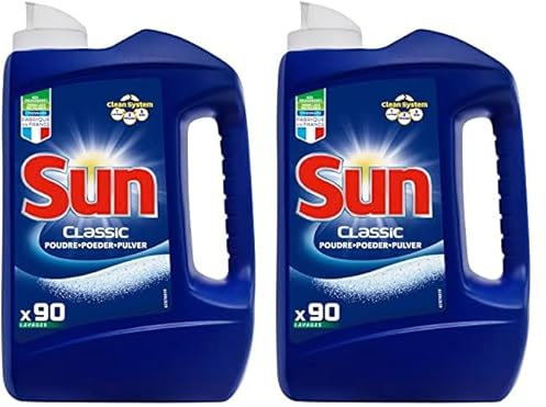 Sun Poudre de Lavage Lave-Vaisselle Classic 90 Lavages (Lot de 2)