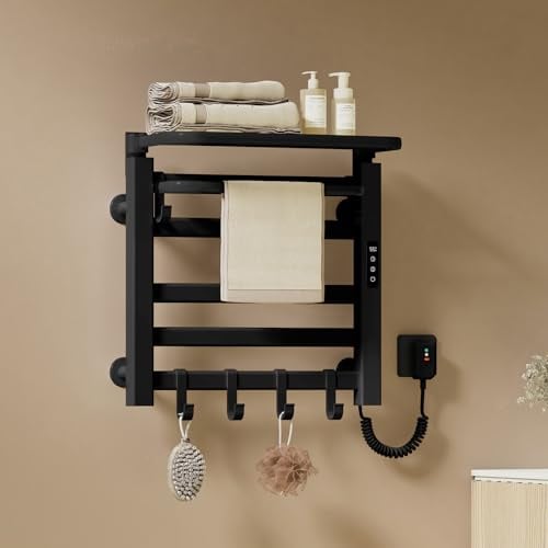 EMKE Scaldasalviette Elettrico Bagno 500 x 500 mm, Nero,140W