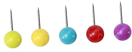 Homoyoyo Stecknadeln mit Kugelförmigem Kopf aus Kunststoff und Edelstahl 5mm Durchmesser 200 Stück für Basteln und Heimwerkerprojekte