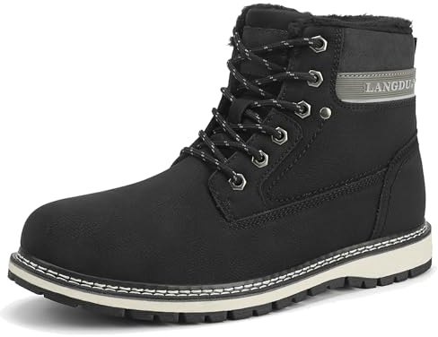 LANGDU Stivali Uomo Invernali Scarpe Inverno Scarponi Trekking Neve Caldo Fodera Stivaletti 41-46EU