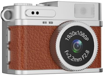 Uxsjakjsd Necklace 1080P Thumb Pocket Camera 0.96 Inch Student Sports Mini Video Camera Portable Retro Brown