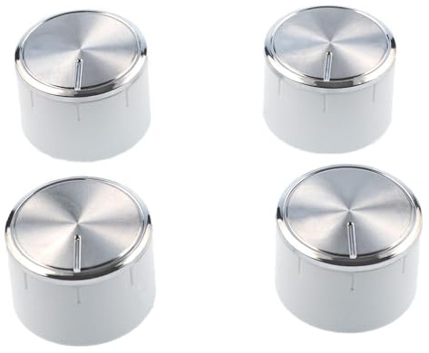Self Spares Universal Gas Control Knobs for Cookers and Hobs - White+ Gray Cover (Pack of 4)