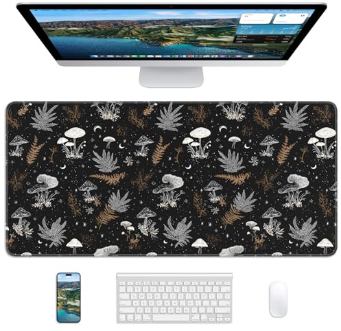 Velluxion XL Mauspad 80x40 cm Tischunterlage rutschfest für Büro, Black Art | Großes Gaming-Mauspad mit rutschfester Gummiunterlage und versäuberten Kanten, ideal für Zuhause und Büro, präzise Steuerung