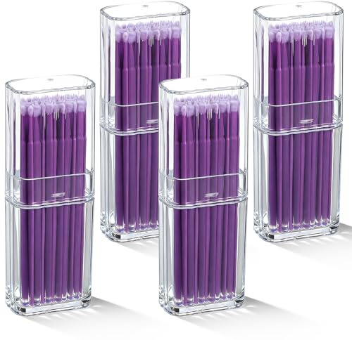 4 Stück Wattestäbchen Behälter Wattestäbchen Spender Aufbewahrungs Box | für Reisen, Tragbare Kleine, Klare Mini, Mit Wattestäbchens Organisator, mit Staubdichtem Deckel, für Baumwolltupfer