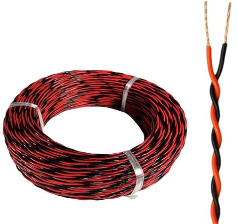 Cavo A Doppino Intrecciato For Autoveicoli 12V/24V, Altoparlante A 2 Conduttori In Rame Puro E Cavo CAN Bus For Clacson, Audio For Porte E Cablaggio Del Veicolo(Green and white,30FT_0.3MM2)