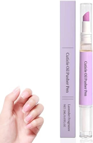Cuticle Pusher Oil Pen for Nails, 3 in 1 Cuticle Remover Nail Oil Pen with Scents for Women, Portable Nail Care Cuticle Oil Pen, Brightens Surface, Repairs & Strengthens Dry Cuticles (Purple)