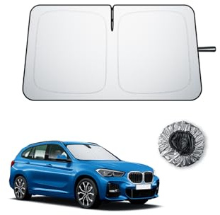 BIBIBO Compatible con BMW X1 F48 2016-2022, protección Solar, protección UV, Parabrisas Delantero, sombrilla de Coche, Tela sin Arrugas, Parasol Interior, Parabrisas X1 F48, Accesorios
