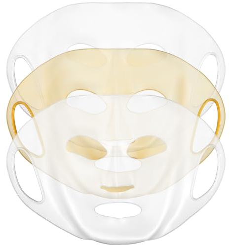 LALAFINA Masque Facial Masque à Vapeur Hydratant Visage en Silicone Réutilisable 3 Pièces Crochets D'oreille, Absorption des Nutriments, pour Bain et Spa