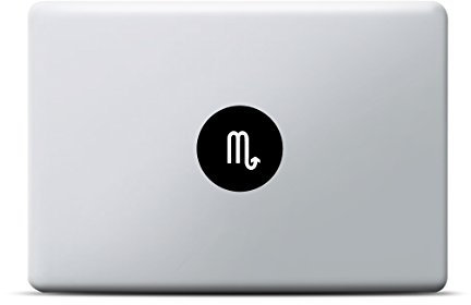 Sternzeichen Skorpion Symbol MacBook Sticker, Zodiac Sign MacBook Pro, MacBook Air, Vinyl Aufkleber schwarz, Laptop decal, Leuchteffekt