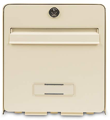 BURG-WÄCHTER Boîte aux Lettres Agréée La Poste, 1 Porte, 501 BE C FAVOR, Beige, en Acier Galvanisé, Avec Porte à Ouverture Totale et Stop-Courrier (Porte bloquée à 120°)