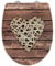 WENKO WC-Sitz Curly Heart mit Relief, Strukturierte Oberfläche, Toilettendeckel mit Absenkautomatik, aus bruchstabilem Thermoplast, Maße (B x T): 36,5 x 45 cm, mehrfarbig
