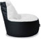 BuBiBag Gamer Sitzsack, Lounge Sessel, Gaming Sitzsäcke, Indoor & Outdoor Kissen für Kinder und Erwachsene (Weiß-Schwarz;Ø:80cm)