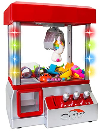 Bundaloo Claw Machine Arcade Game with Sound, Cool Fun Mini Candy Grabber Prize Dispenser Vending Toy for Kids, Boys & Girls (W/Flashing Lights)