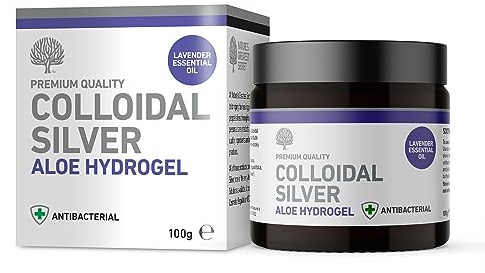 Nature's Greatest Secret Aloe Vera Hydrogel with Lavender Essential Oil | Hydrating & Conditioning | 98% Premium Colloidal Silver | 100g | Made in UK