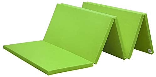 KaRaDaStyle Gymnastikmatte, faltbar, Stretchmatten, 190,5 x 78,7 x 3 cm, für Muskeltraining, Kinder, Spielen, horizontale Stangenmatte, Yoga, Sport, schalldicht, Heimgebrauch (grün/5-fach)