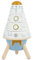 Bieco Stapelturm Holz Rakete, 16 cm | Steckspiel ab 1 Jahre | 5 tlg. Spielzeug Rakete Steckpyramide | Modernes Holzspielzeug Baby | Stapel Bausteine Holz | Motorikspielzeug Baby | Stapel Holzring Baby