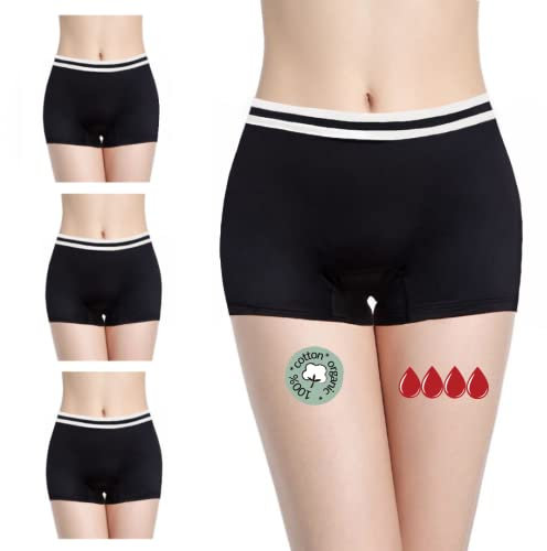 NoBlood Lot de 3 - Culotte Menstruelle (Lot-Neo Noir XXL)