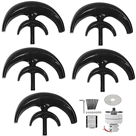 Windturbinen-Kit 800W 5-Blatt-Generator Ac-Motor Solarsystem Laternentyp Doppelschicht Schwarz Stromerzeuger Gerät Für Hausbootkabine Blau(24V),Dynamo