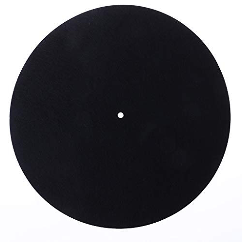 HOWWOH Tappetino per Giradischi in Feltro Tappetino Antiscivolo per LP Audiophile 3mm di Spessore per LP Disco per Dischi in Vinile Pad Nero