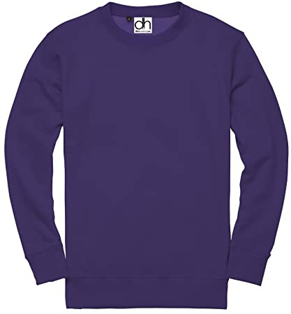 D&H CLOTHING UK Premium Sweatshirts Plain Workwear Casual Crewneck Jumper Sweater Sports Leisure Fleece (L, Purple)