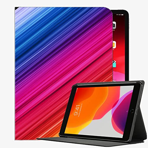 YENDOSTEEN Cover per iPad 9.7 Pollici 2018/2017 (6a / 5a Gen) / iPad Air 2 / iPad Air Built-in Pencil Holder,Strisce colorate arcobaleno Cover con Auto Svegliati/Sonno