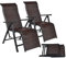 GIANTEX Liegestuhl klappbar 2er Set, Sonnenliege Gartenliege Verstellbarer Rückenlehne, Campingliege Relaxliege Rattan, bis 113 kg belastbar, Klappliege Klappliegestuhl 151,5 x 59 x 75 cm