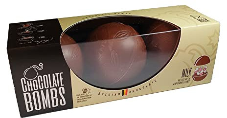 Coffret 3 bombes au chocolat au lait pour chocolat chaud avec marshmallows - boule au chocolat à faire fondre pour découvrir des guimauves