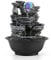 Dyna-Living Zimmerbrunnen Tischbrunnen mit Rollender Kugel, Brunnen Polyresin Springbrunnen LED-Beleuchtung Mehrfarbig, Tischplatte Wasserbrunnen Steingarten