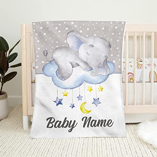 UOOYAA Personalisierte Babydecke Kinderdecke,Babydecke mit Namen Geburtsdatum personalisiert,Geschenk für Mädchen und Junge,Geschenk zur Geburt