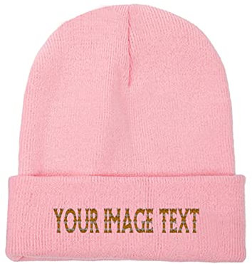 Bonnet tricoté personnalisé pour homme et femme - Rose, rose, taille unique